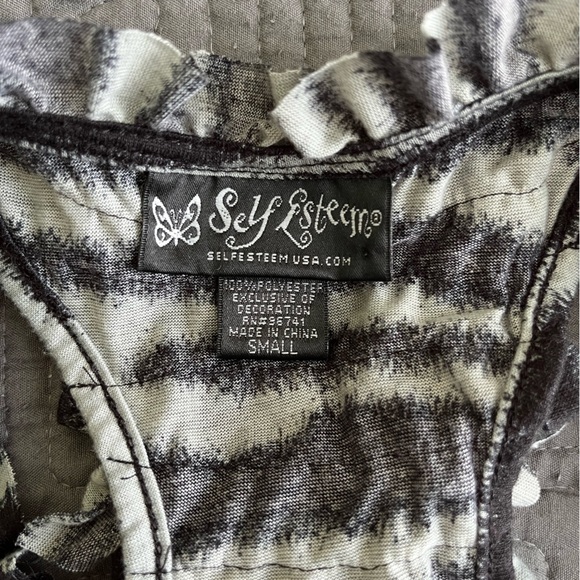 Self Esteem Zebra Print Sleeveless Top - Picture 4 of 4